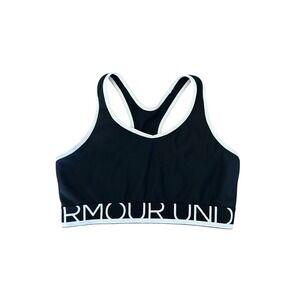 Under Armour Black Sports Bra Womens XS HeatGear Racerback Branded Band